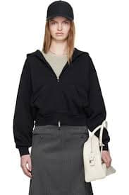 Fear of God ESSENTIALS: Black Classic Fit Zip-Up Hoodie | SSENSE
