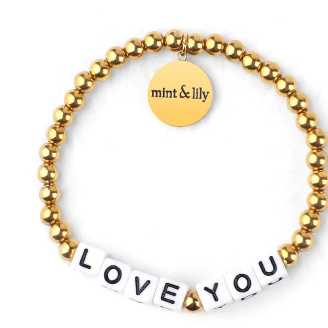 Mint & Lily Waterproof Gold Beaded Inspirational Bracelet