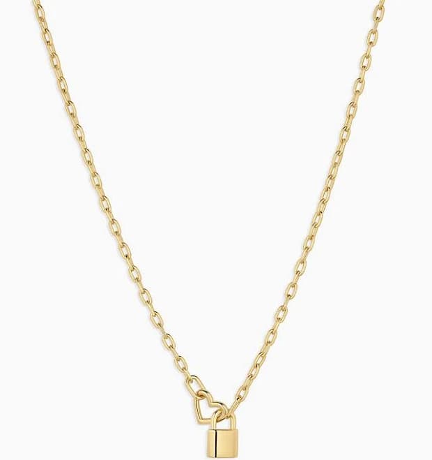 Gorjana Heart Padlock Interlocking Necklace