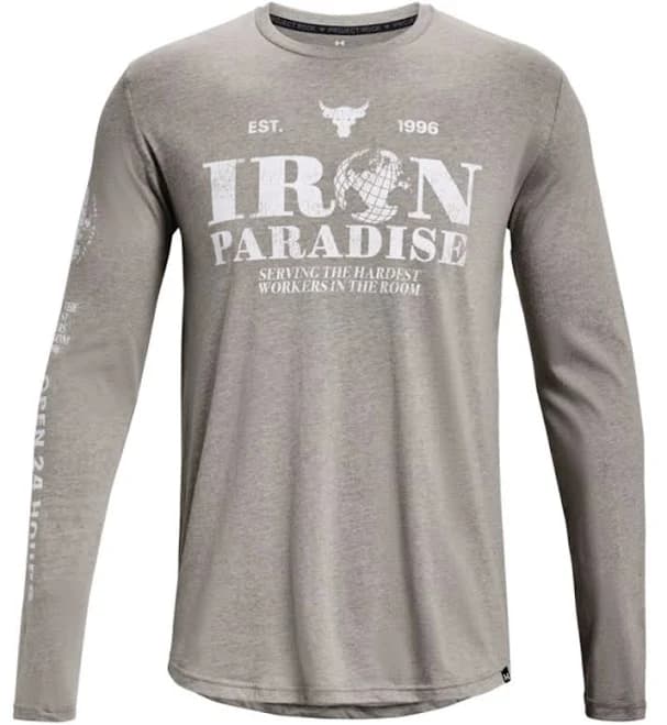 Under Armour Men's Project Rock 24 Hours Long Sleeve - Gray, LG