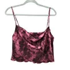 Urban Outfitters Out From Under Cropped Cami Top Womens M Purple Tie Dye Drape