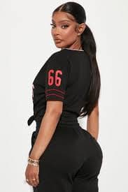 Bulls Tie Front Top - Black | Fashion Nova