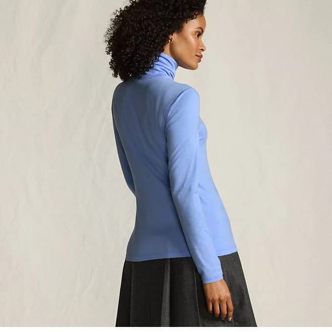 Lands' End Women's Lightweight Fitted Turtleneck