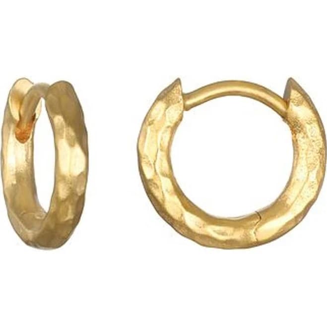 Satya Jewelry Women's Textured Gold Hoop Earrings