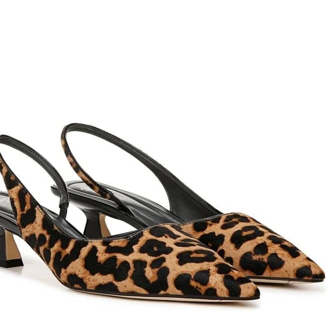 Sarto by Franco Sarto Women's Devin Leopard Print Slingback Heels