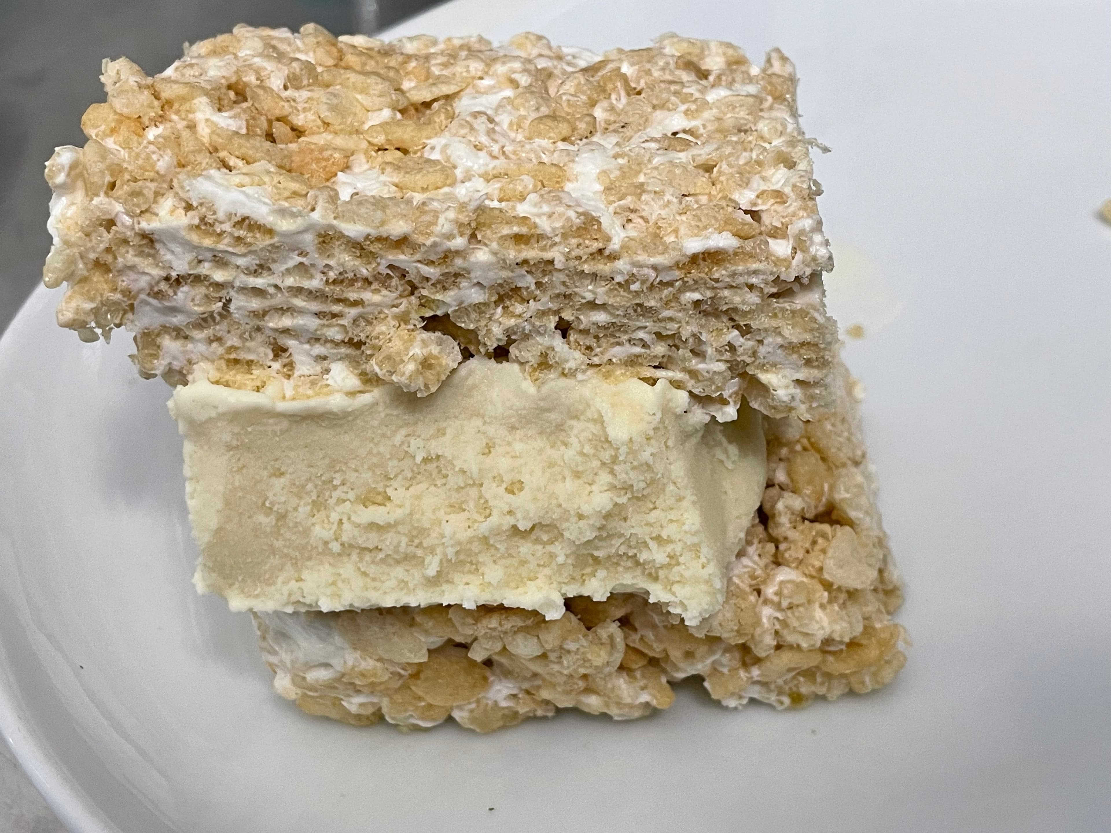 Rice Krispies ice cream sandwich