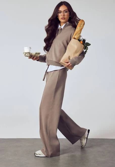 Boohoo Women's Zip Through Funnel Neck Tracksuit