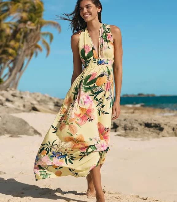Friends Like These V-Neck Plunge Maxi Dress