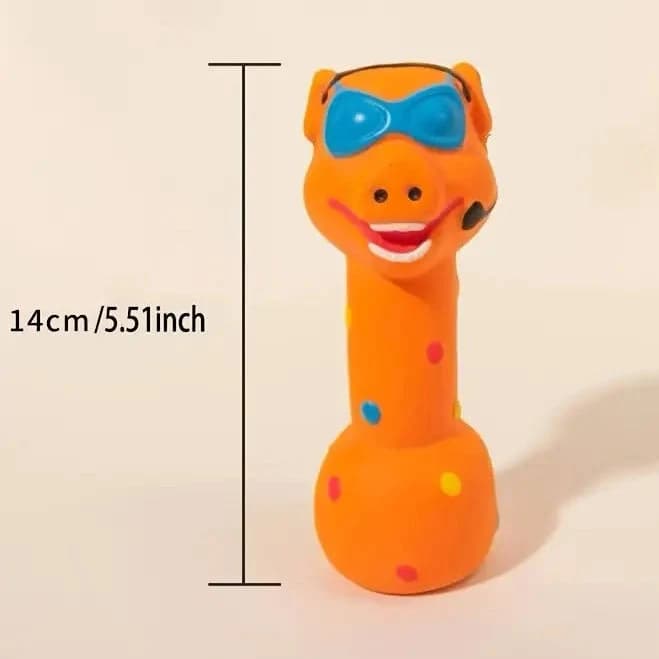 Orange Latex Dumbbell Dog Toy