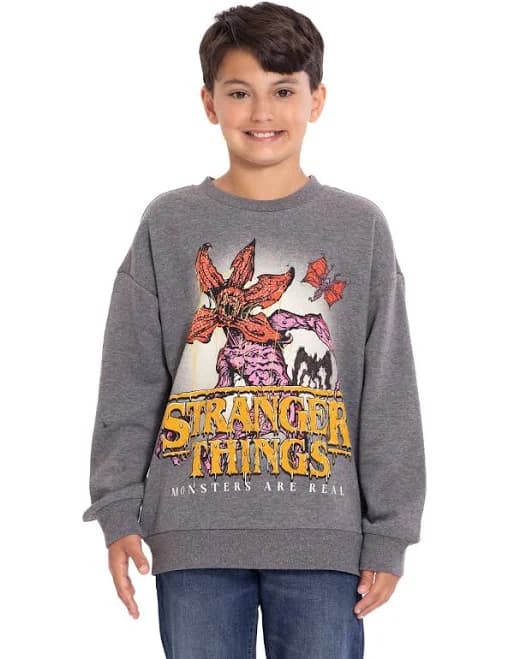 Stranger Things Boys Halloween Graphic Crewneck Sweatshirt