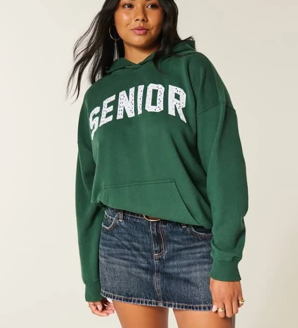 Hollister Women's Oversized Senior Graphic Hoodie