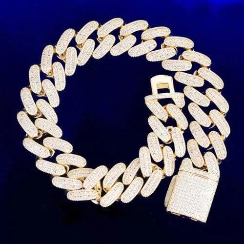 Miami Ice Men's Iced Blinged Out Cuban Link Chain Necklace