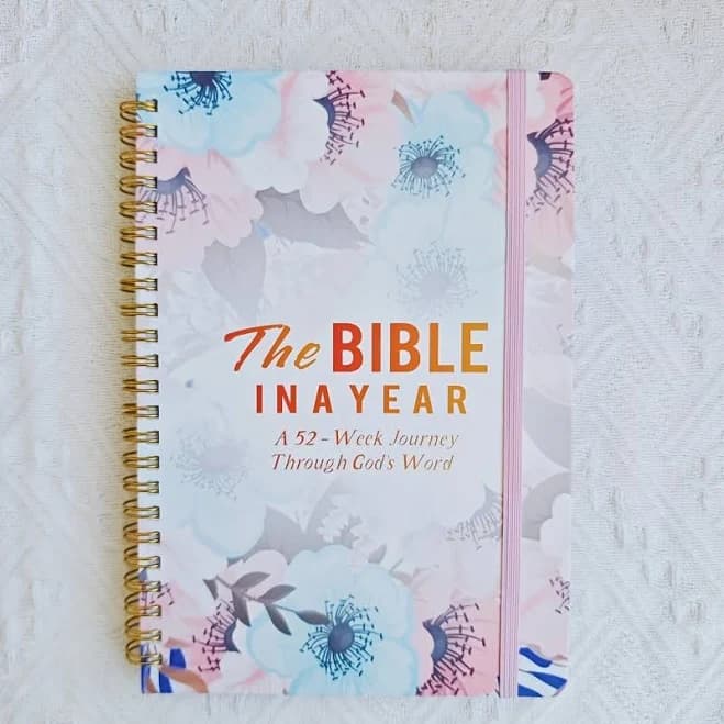 Bible in a year for women, Devotional books for women, 52-Week Bible Journey | Spiral Bound Book with Floral Design for Daily Reflection, Spiral
