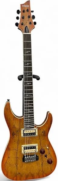 Used Schecter Guitar Research C1 EXOTIC SPALTED MAPLE SPALTED Solid Body Electric Guitar SPALTED SUNBURST