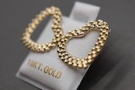 10K Solid Yellow Gold 0.8" Beautiful Heart Stud Earring. | eBay