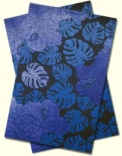 DGI009-BKB - Premium Damask Gele & Ipele (2pc set) - Black & Blue