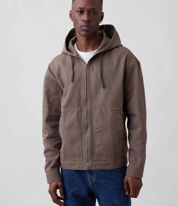 Gap Men's Oversized Hooded Canvas Utility Jacket