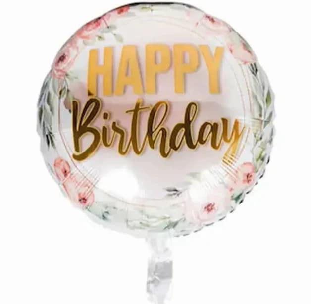 Dollar Tree Floral Happy Birthday Foil Balloons