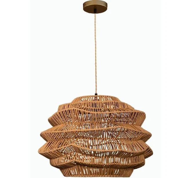 ELE Light & Decor Cone Rattan Pendant Light