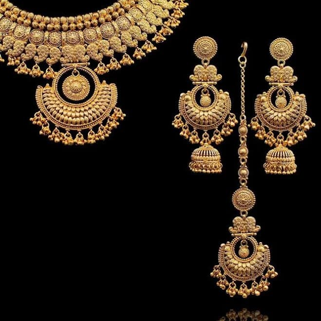Indian Gold Choker Necklace Set