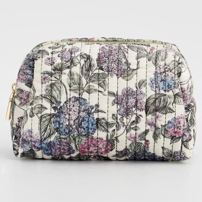 Fable England Hydrangea Small Quilted Makeup Bag