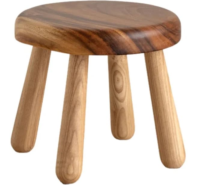 Solid Wood Natural Side Chair Stool Restaurant Simple Log Style Bench Creative Home Round Small Stool