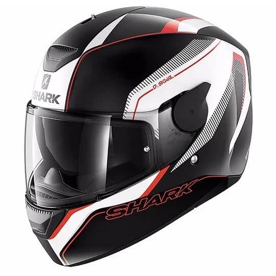 Helmet Moto Integral Shark D-skwal Rakken Black White Red