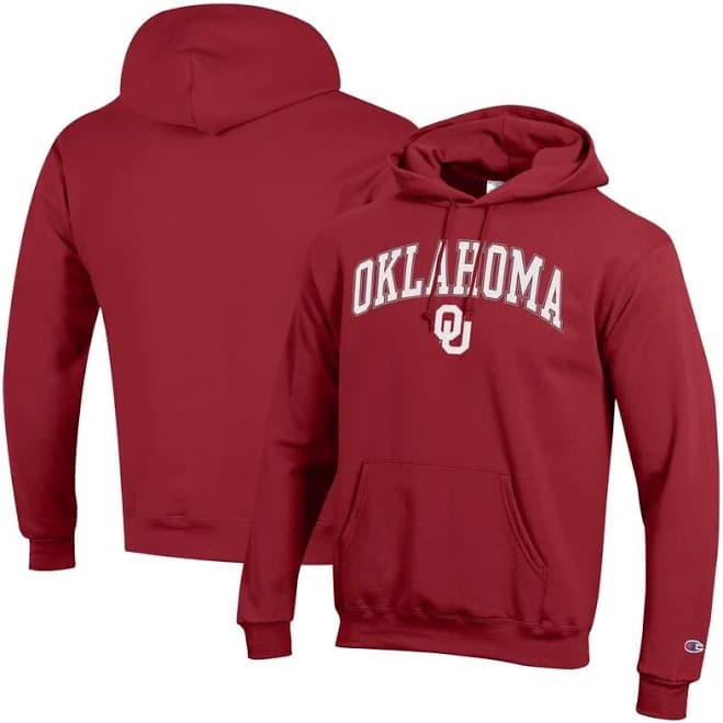 Champion Men's Oklahoma Sooners Arch Over Logo Pullover Hoodie