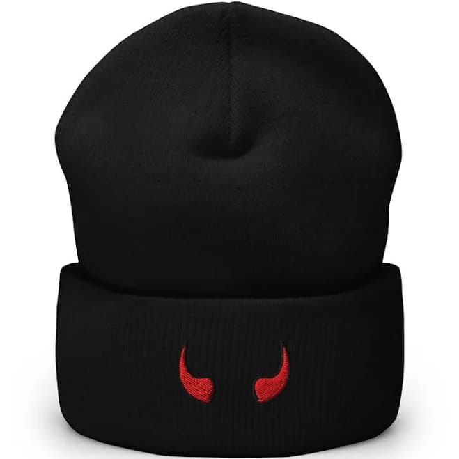 Embroidered Horns Beanie