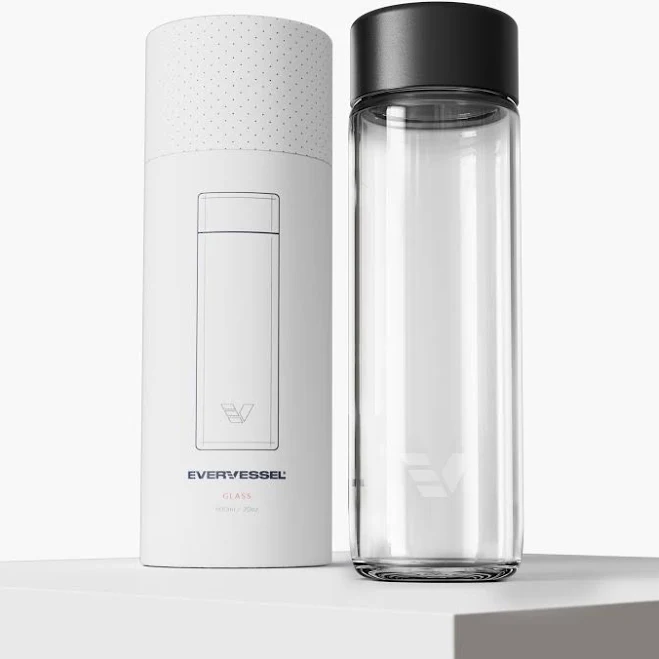 Ever Vessel 20oz Borosilicate Glass Water Bottle