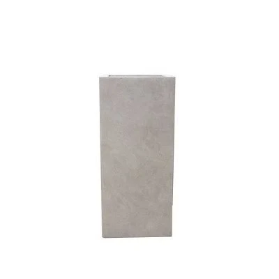 Kante Square Lightweight Concrete and Weather Resistant Fiberglass Indoor Outdoor Tall Planter with Drainage Hole