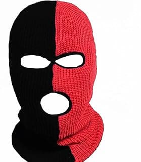 3-Hole Two Color Knitted Hat Ski Mask Balaclava, Full Face Mask for Cycling/Skiing Winter Outdoor Sports