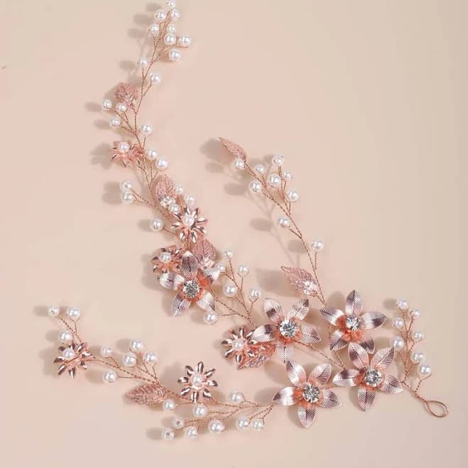 Gold handmade bridal headdress Hair accessories Beaded dress COCOMELODY 583345967079