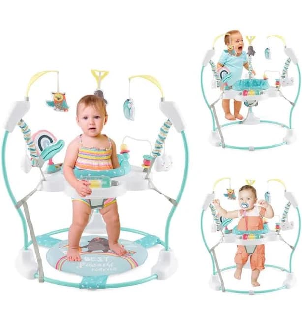 Costway Baby Stationary Activity Center Infant Jumper with Removable Foot Pad - Green