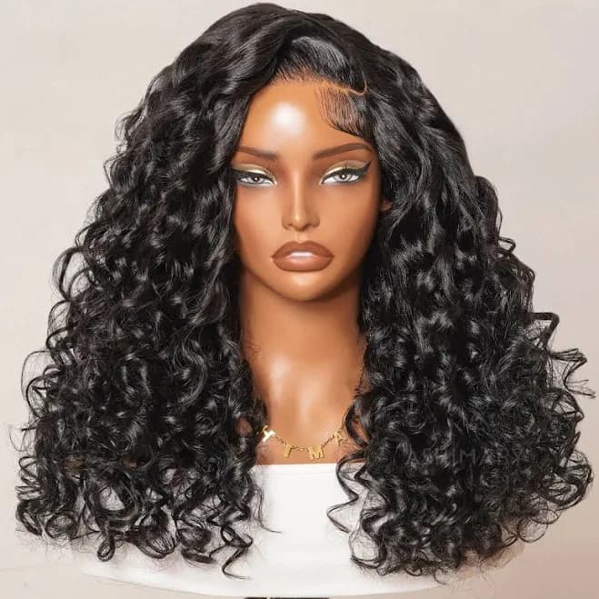 Bouncy Curls Layered Lace Curly Wig