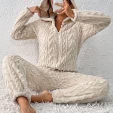 Pants & Jumpsuits | Apricot Casual Womens Thick Warm Hooded Fleece Jumpsuit | Poshmark