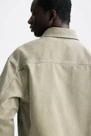 Washed-Look Twill Overshirt - Khaki green - Men | H&M US