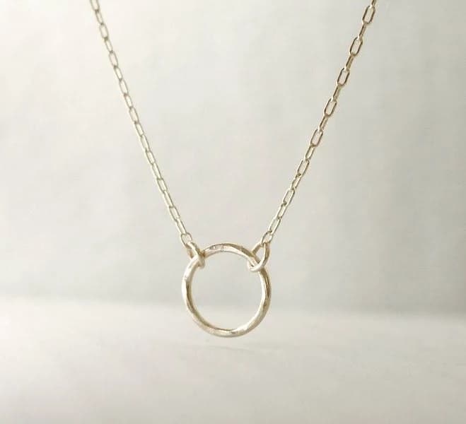 Hammered Gold Eternity Necklace