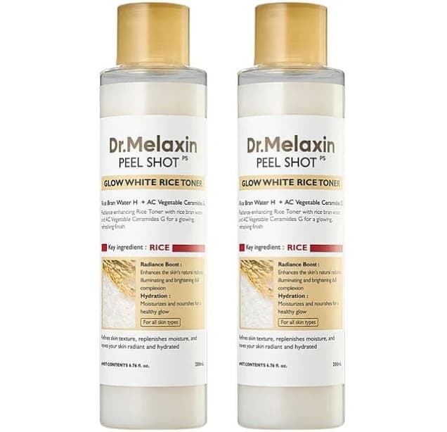 Dr.Melaxin Peel Shot Glow White Rice Toner Bundle Set 2 Pcs