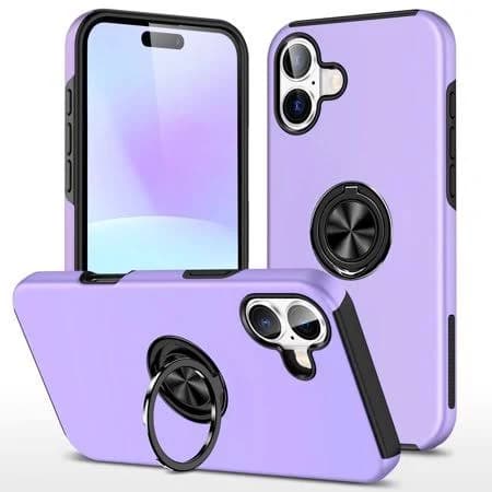 for iPhone 17 Case 2025, [Magnetic Invisible Stand] [Compatible with MagSafe] [Military Grade Drop Protection] Slim Translucent Matte Back Shockproof Protective Cover, Purple