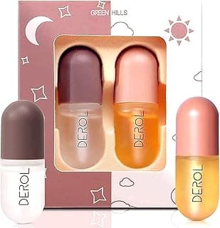 Lip Plumper Set, Natural Lip Care & Enhancer Set by Green Hills, Day & Night Serum, Softer Bigger Fuller Lips by Natural Lip Enhancer, Lip Mask, Lip Gloss, No Chapped Lips