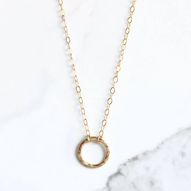14ky Gold Modern Circle Necklace