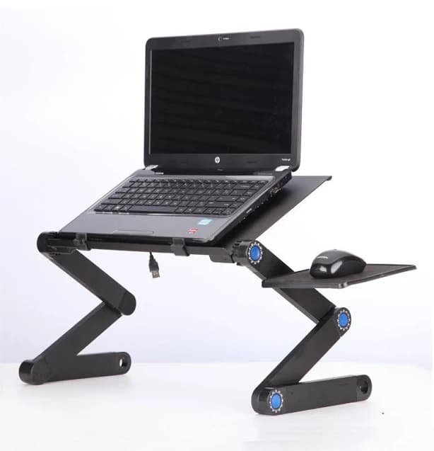 "Adjustable Folding Laptop Stand with Ergonomic Design and Mouse Pad"Adjustable Folding Laptop Stand with Ergonomic Design and Mouse Pad - black / 480
