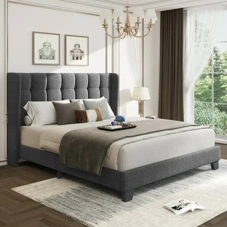 SHA CERLIN Queen Platform Bed Frame