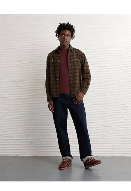 AE Men's Relaxed Fit Flannel Shirt
