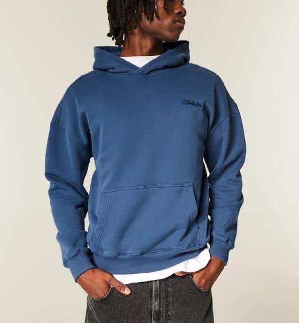 Hollister Men's Boxy Logo Hoodie