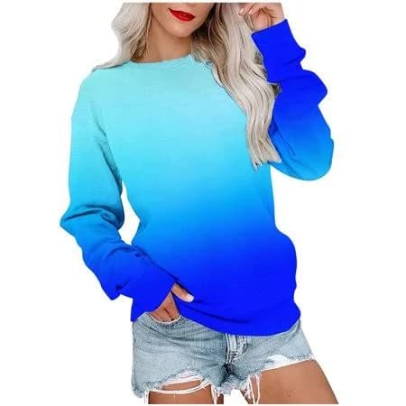 Women's Tie-Dye Round-Neck Long Sleeve Sweatshirt