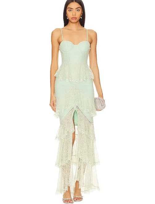 Majorelle Zelda Fitz Gown - Light Green