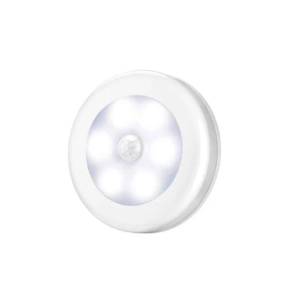 Wireless Round Motion Sensor LED Night Light For Bedroom Home Closet Lighting | Warm White | Wall Mounted | Indoor & Outdoor | Battery Powered