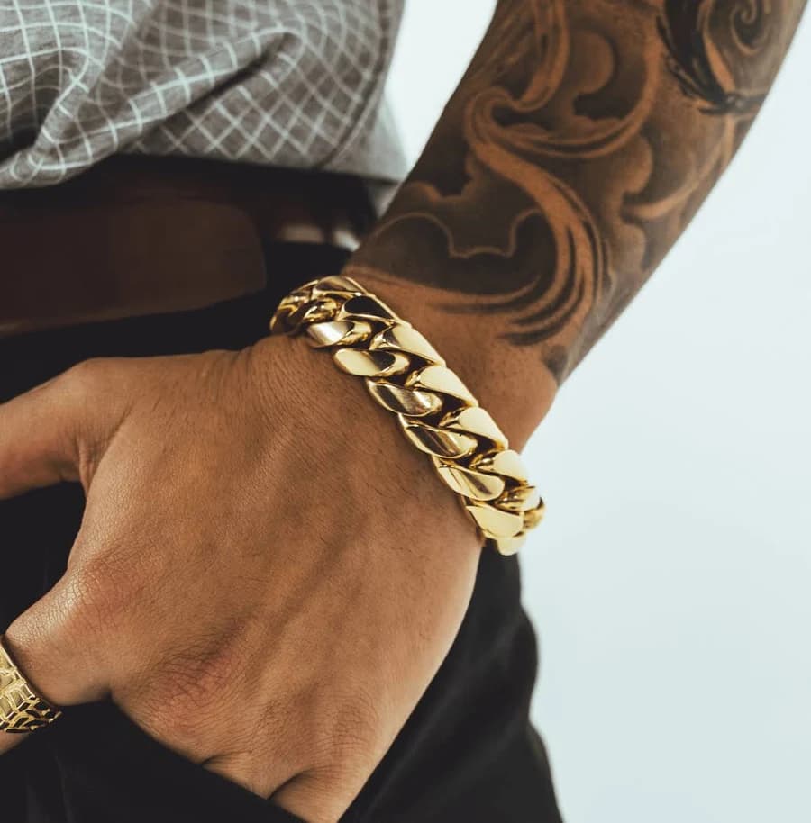 9mm Miami Cuban Link Bracelet Solid Gold